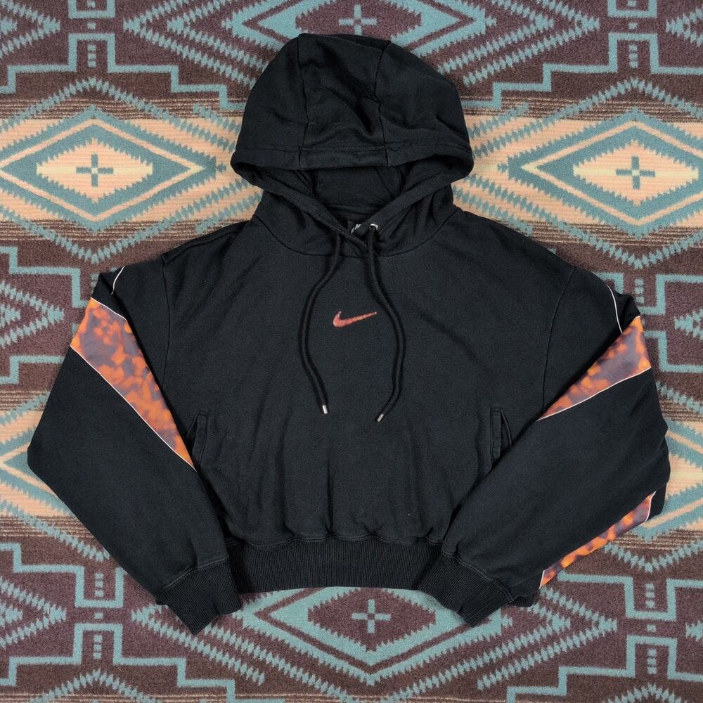 Nike Womens Center Swoosh Hoodie Sweatshirt Oversized Cropped Medium Bodega